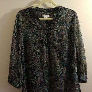 Paisley Sheer Peasant Style Blouse 🌜